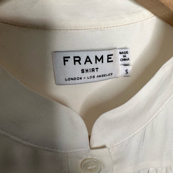 Frame | Cream Silk Button Down Top Size Small - Picture 4 of 11